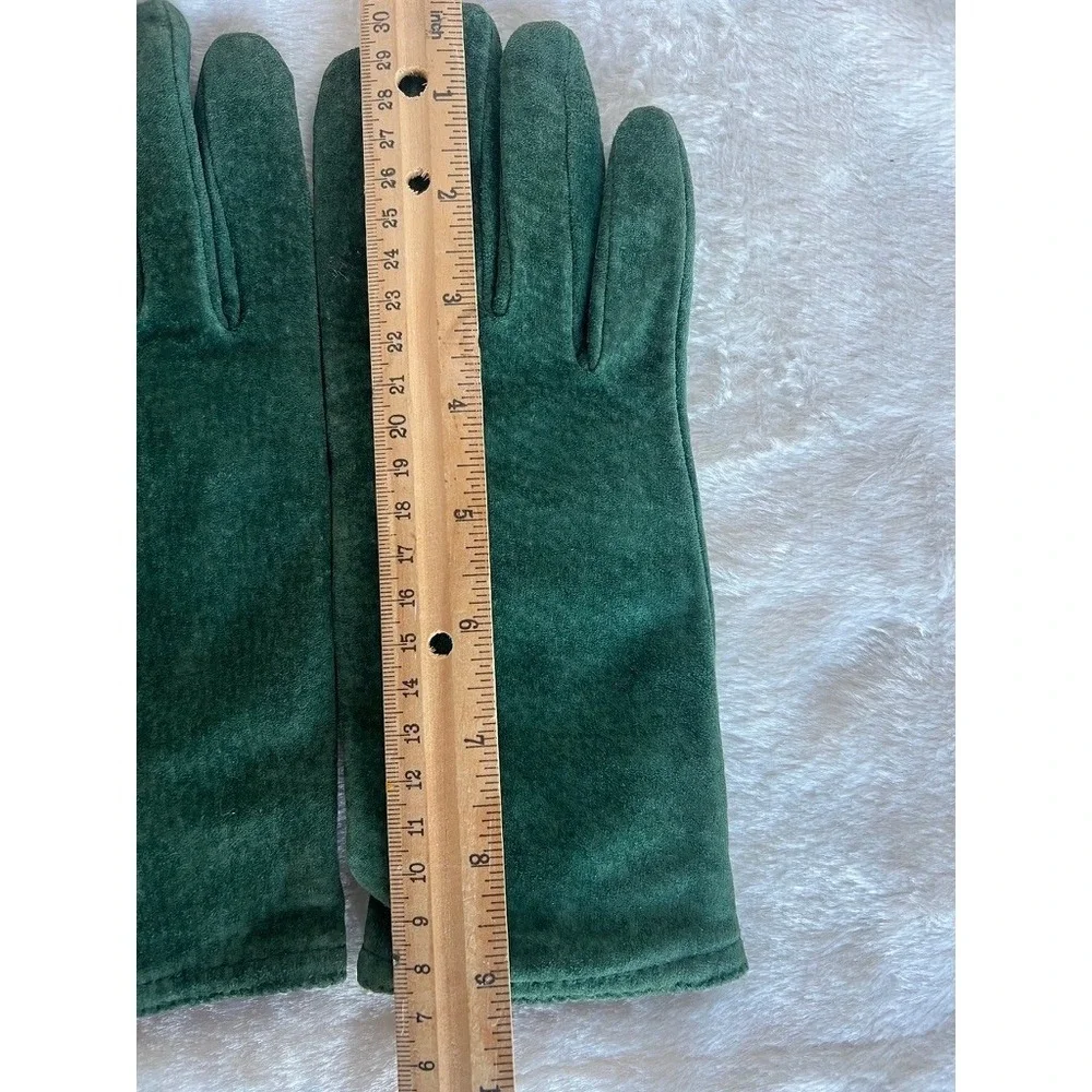 Suede Gloves Forest Green Lined Med Dark Academia Vintage MCM Forestcore Classic